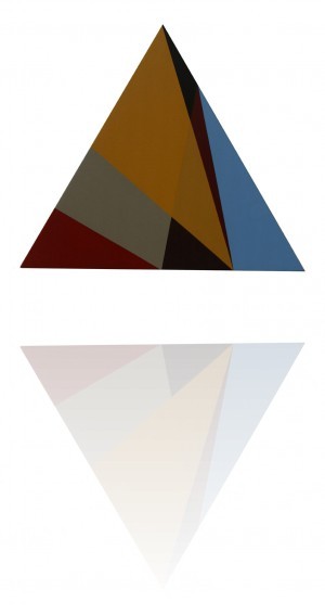 Triangle-ocre-rouge-indien---Acrylique-sur-toile-marouflee-sur-bois---Paris-2006---34-x-39.5-cm