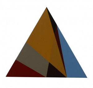 Triangle-ocre-rouge-indien---Acrylique-sur-toile-marouflee-sur-bois---Paris-2006---34-x-39.5-cm